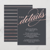 D'accompagnement Carte d'insertion de script or Rose simple et mode (Devant / Derrière)