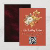 D'accompagnement Carte d'insertion de site web de mariage avec code (Devant / Derrière)