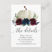 D'accompagnement Carte d'insertion de site Web de mariage Navy Burg (Devant)