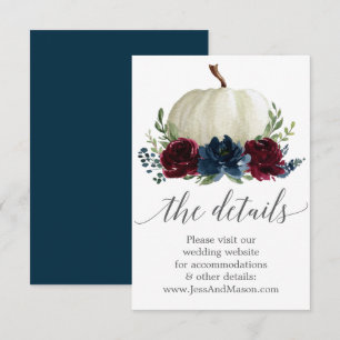 D'accompagnement Carte d'insertion de site Web de mariage Navy Burg