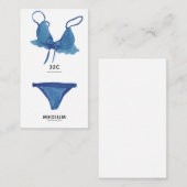 D'accompagnement Carte d'insertion de taille de lingerie (Devant / Derrière)
