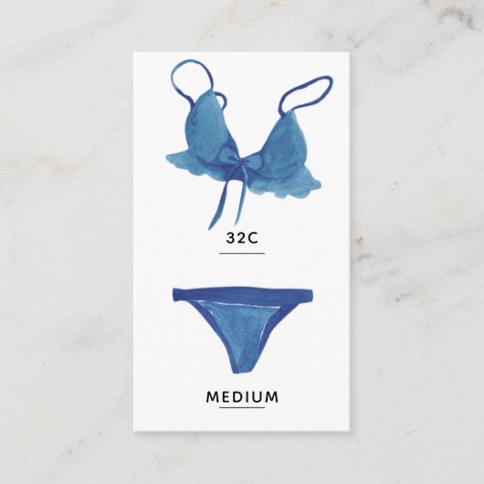 D'accompagnement Carte d'insertion de taille de lingerie (Devant)