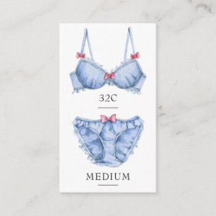 D'accompagnement Carte d'insertion de taille de lingerie bleu fémin