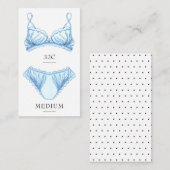 D'accompagnement Carte d'insertion de taille de lingerie bleue (Devant / Derrière)