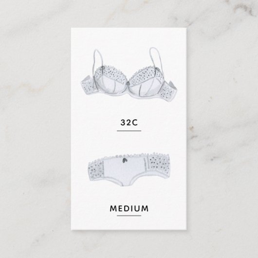 D'accompagnement Carte d'insertion de taille de lingerie nuptiale (Devant)