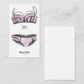 D'accompagnement Carte d'insertion de taille de lingerie nuptiale (Devant / Derrière)