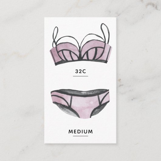 D'accompagnement Carte d'insertion de taille de lingerie nuptiale (Devant)