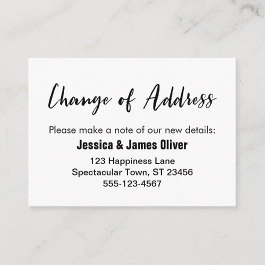 D'accompagnement Carte d'insertion d'écriture manuscrite Décontract (Devant)