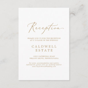 D'accompagnement Carte d'insertion Delicic Gold Calligraphy Récepti
