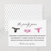 D'accompagnement Carte d'insertion du jeu de la culotte (Devant / Derrière)