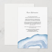 D'accompagnement Carte d'insertion du Mariage d'aquarelle | Bleu (Devant / Derrière)