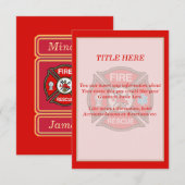 D'accompagnement Carte d'insertion du Mariage EMT Secourt incendie (Devant / Derrière)