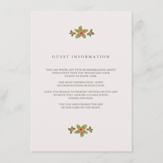 D'accompagnement Carte d'insertion du Mariage Spring Buds (Devant)