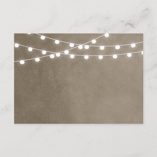 D'accompagnement Carte d'insertion du Mariage Taupe String Lights (Devant)