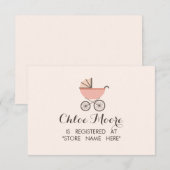 D'accompagnement Carte d'insertion du registre de Baby shower fille (Devant / Derrière)