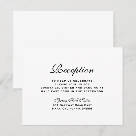 D'accompagnement Carte d'insertion élégante (Devant / Derrière)