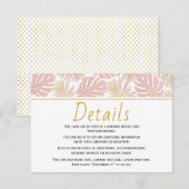 D'accompagnement Carte d'insertion feuille rose et or mariage (Devant / Derrière)