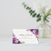 D'accompagnement Carte d'insertion Floral Purple Gold Mariage (Debout devant)