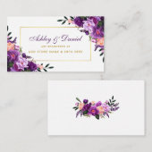 D'accompagnement Carte d'insertion Floral Purple Gold Mariage (Devant / Derrière)