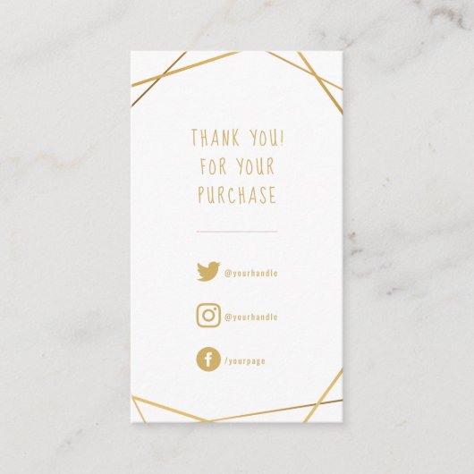 D'accompagnement Carte d'insertion géométrique or pour les commande (Devant)