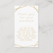 D'accompagnement Carte d'insertion géométrique or pour les commande (Devant)