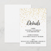 D'accompagnement Carte d'insertion Gold Confetti Detail (Devant / Derrière)
