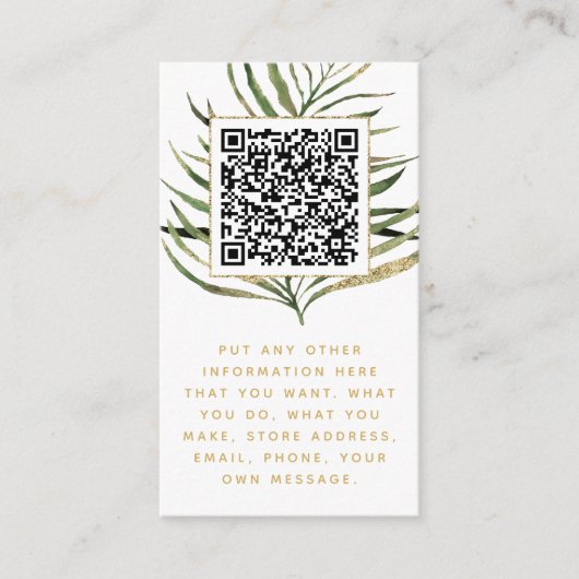 D'accompagnement Carte d'insertion Leaf et QR Code pour les command (Devant)