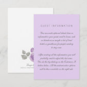 D'accompagnement Carte d'insertion Lilac Simple Mariage (Devant / Derrière)