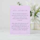 D'accompagnement Carte d'insertion Lilac Simple Mariage (Debout devant)