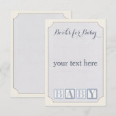 D'accompagnement carte d'insertion, livres pour carte bébé (Devant / Derrière)