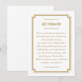 D'accompagnement Carte d'insertion Mariage cadre or Art déco des an (Devant / Derrière)