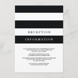 D'accompagnement Carte d'insertion Mariage Chic Black Stripes