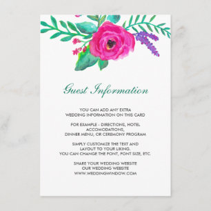 D'accompagnement Carte d'insertion Mariage Florals frais