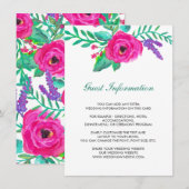 D'accompagnement Carte d'insertion Mariage Florals frais (Devant / Derrière)