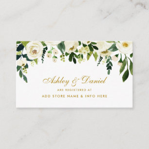 D'accompagnement Carte d'insertion mariage Gold Green Floral Regist