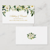 D'accompagnement Carte d'insertion mariage Gold Green Floral Regist (Devant / Derrière)