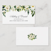 D'accompagnement Carte d'insertion mariage Green White Floral Regis (Devant / Derrière)