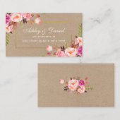 D'accompagnement Carte d'insertion mariage Kraft Pink Blush Gold Re (Devant / Derrière)