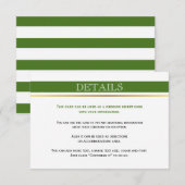 D'accompagnement Carte d'insertion mariage or à rayures blanches et (Devant / Derrière)