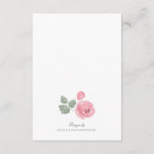 D'accompagnement Carte d'insertion Mariage simple rose (Dos)