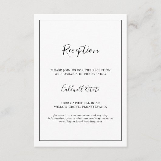 D'accompagnement Carte d'insertion minimaliste de mariage (Devant)