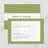 D'accompagnement Carte d'insertion moderne Mariage de ruche en vert (Devant / Derrière)