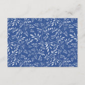 D'accompagnement Carte d'insertion motif Indigo blue feuille mariag (Dos)