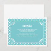 D'accompagnement Carte d'insertion Papier Picado - Bleu (Devant / Derrière)