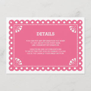 D'accompagnement Carte d'insertion Papier Picado - Rose