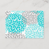 D'accompagnement Carte d'insertion pour bébé nuptiale douche turquo (Dos)