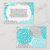 D'accompagnement Carte d'insertion pour bébé nuptiale douche turquo (Devant / Derrière)