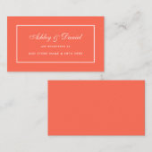 D'accompagnement Carte d'insertion pour Mariage de corail moderne é (Devant / Derrière)