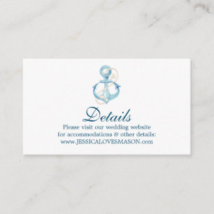 D'accompagnement Carte d'insertion pour site web de mariage Navy Na