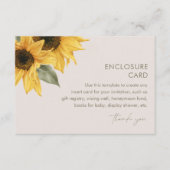 D'accompagnement Carte d'insertion pour tournesol SUTTON, carte d'i (Devant)